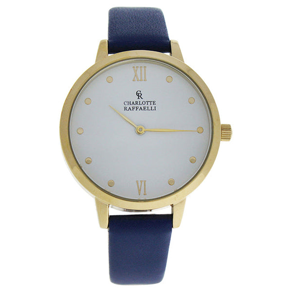 Charlotte Raffaelli CRB008 La Basic - Gold/Blue Leather Strap Watch by Charlotte Raffaelli for Women - 1 Pc Watch