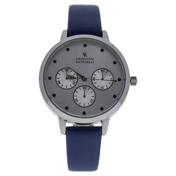 Charlotte Raffaelli CRB013 La Basic - Silver/Blue Leather Strap Watch by Charlotte Raffaelli for Women - 1 Pc Watch