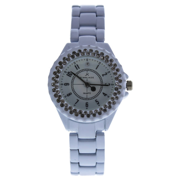 Kim & Jade 2033L-WS White Stainless Steel Bracelet Watch by Kim & Jade for Women - 1 Pc Watch