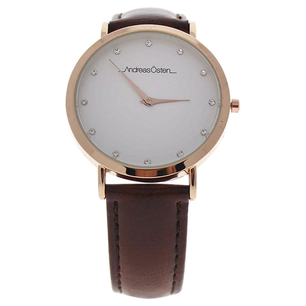 Andreas Osten AO-28 Klassisk - Rose Gold/Brown Leather Strap Watch by Andreas Osten for Women - 1 Pc Watch