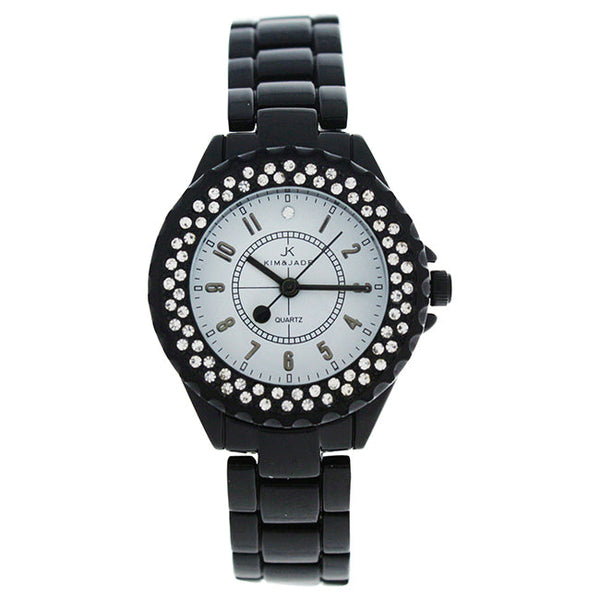 Kim & Jade 2033L-BW Black Stainless Steel Bracelet Watch by Kim & Jade for Women - 1 Pc Watch