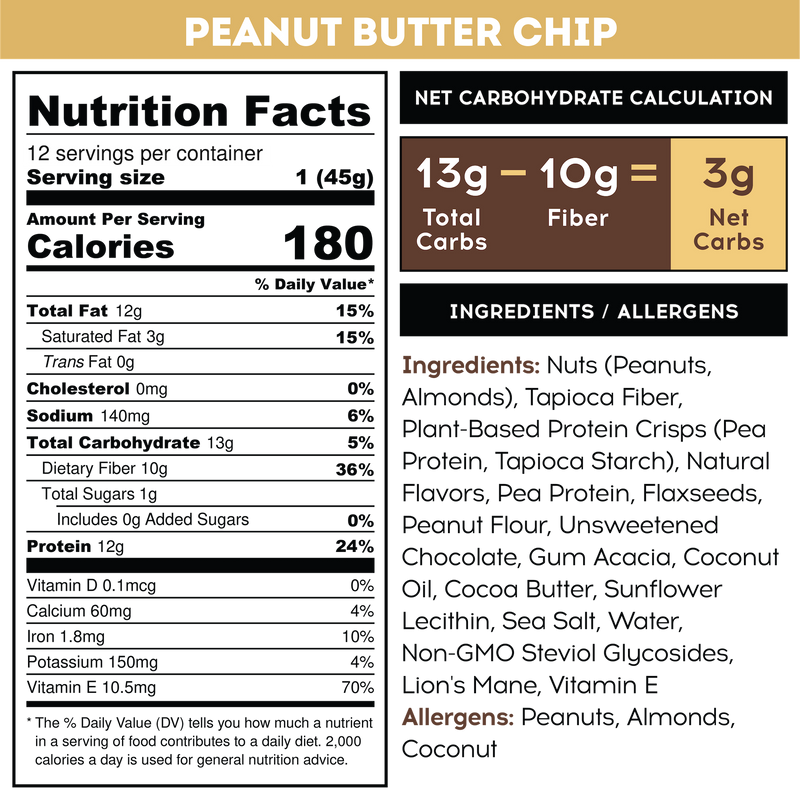 IQ Bar Peanut Butter Chip 45g