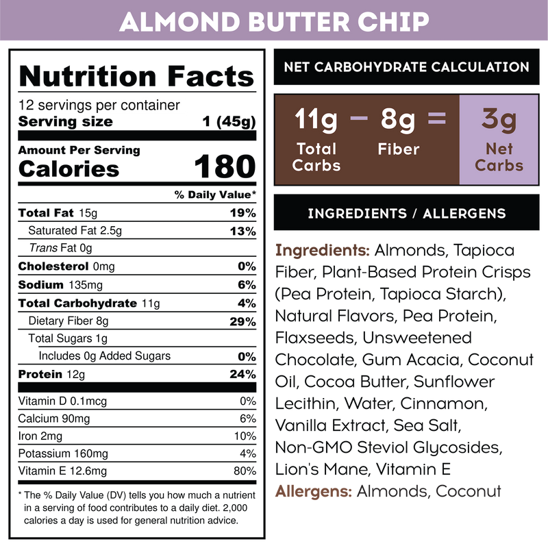 IQ Bar Almond Butter Chip 45g