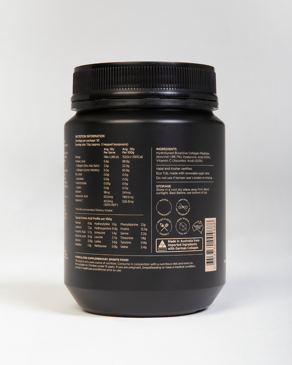 INCA Wellness Bioactive 100% Pure Collagen Peptides + Hyaluronic Acid + Vitamin C 230g