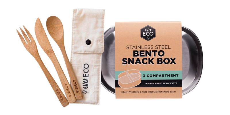 Ever Eco Bento Box & Bamboo Cutlery Duo