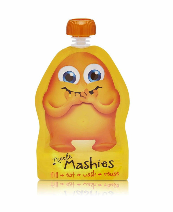 Little Mashies Reusable Squeeze Pouch Orange 2 X 130ml