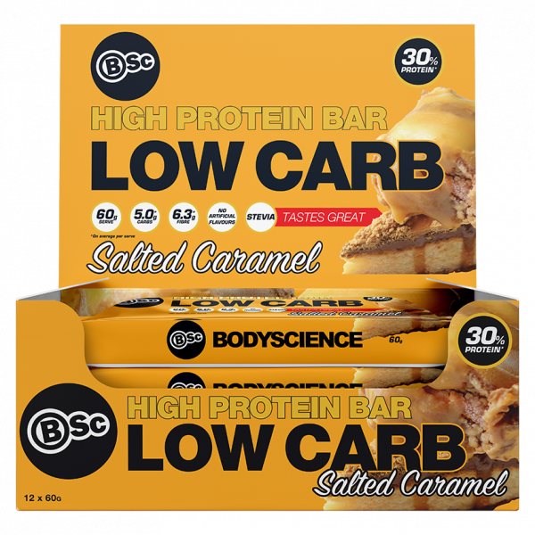 Body Science High Protein Bar 60g - Salted Caramel 12 Box