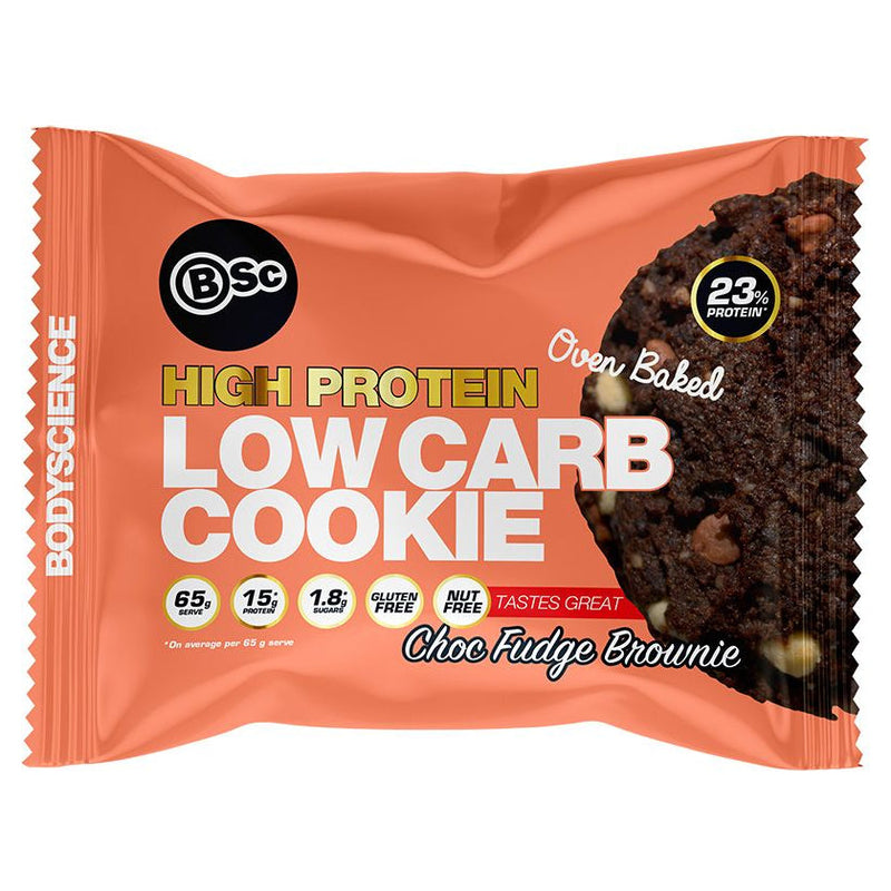 Body Science High Protein Low Carb Cookie 8X65g - Choc Fudge Brownie