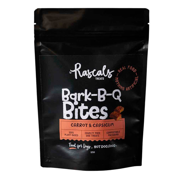 Rascals Treats Dog Treats Bark-B-Q Bites Carrot & Capsicum 125g