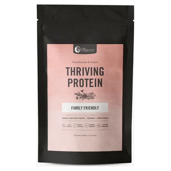 NUTRA ORGANICS Thriving Protein (Organic Plant Based Protein) Strawberries & Cream 1kg